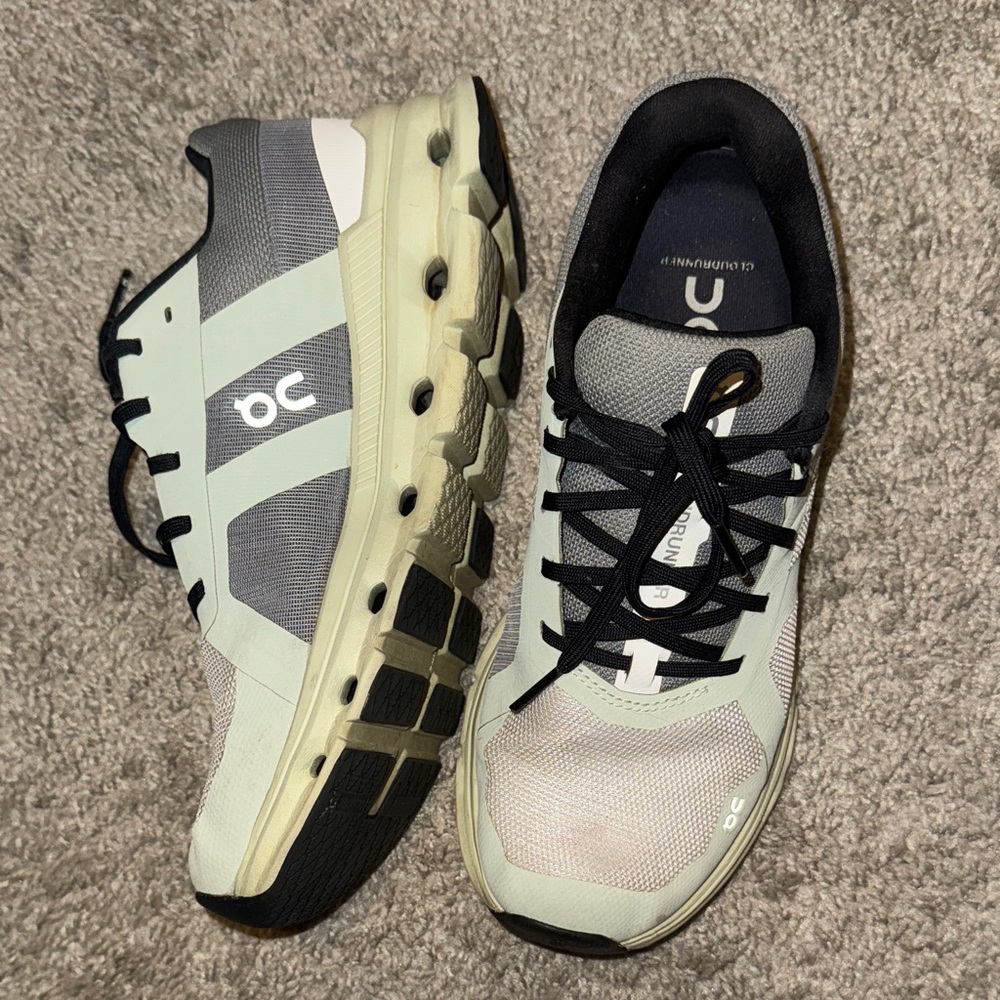 On Running Women’s Black, Gray, and White Athletic Shoes